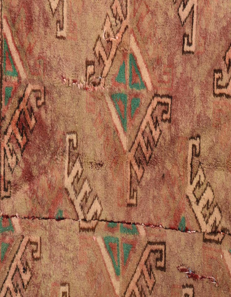 Detail image of  3' 5 x 4' 8  Hand Knotted Torkaman Persian Wool Rug