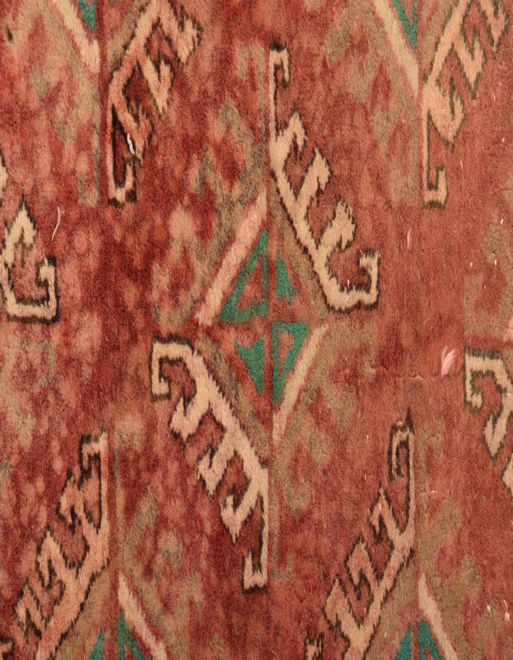 Detail image of  3' 5 x 4' 8  Hand Knotted Torkaman Persian Wool Rug