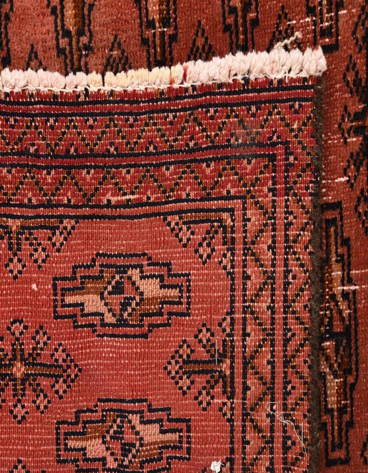 Detail image of 5' 2 x 7' 10 Hand Knotted Torkaman Persian Wool Rug