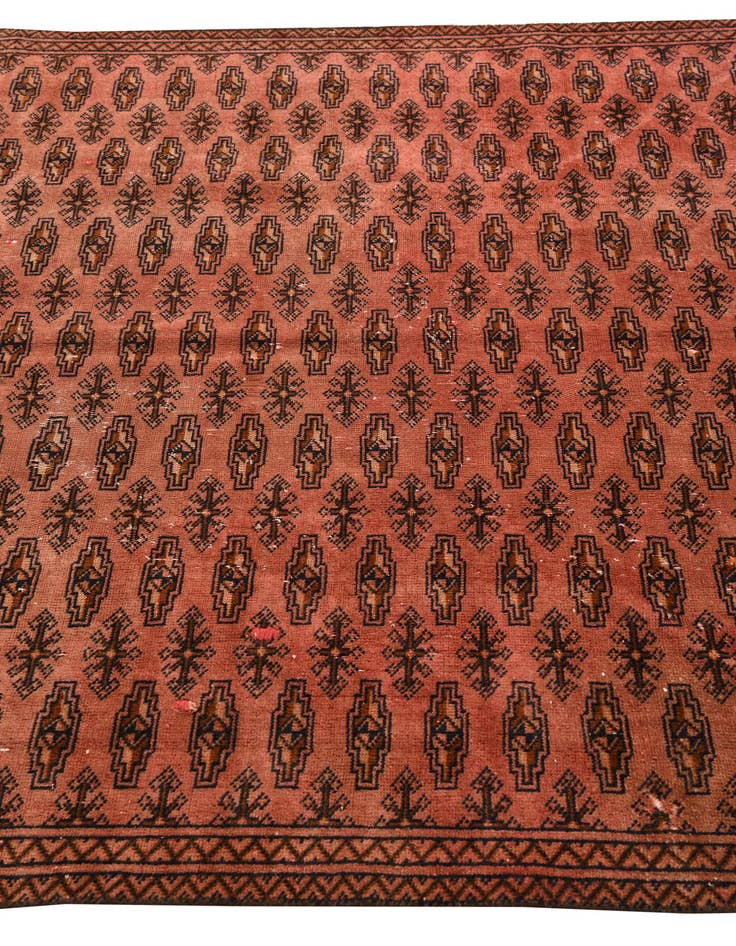 Detail image of 5' 2 x 7' 10 Hand Knotted Torkaman Persian Wool Rug