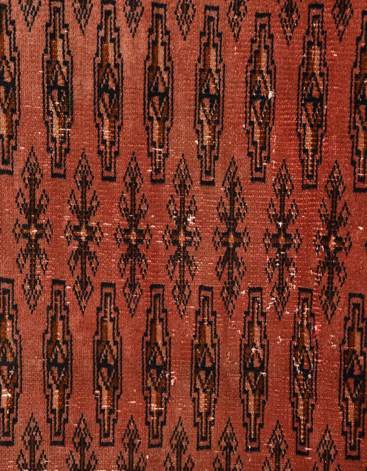 Detail image of 5' 2 x 7' 10 Hand Knotted Torkaman Persian Wool Rug