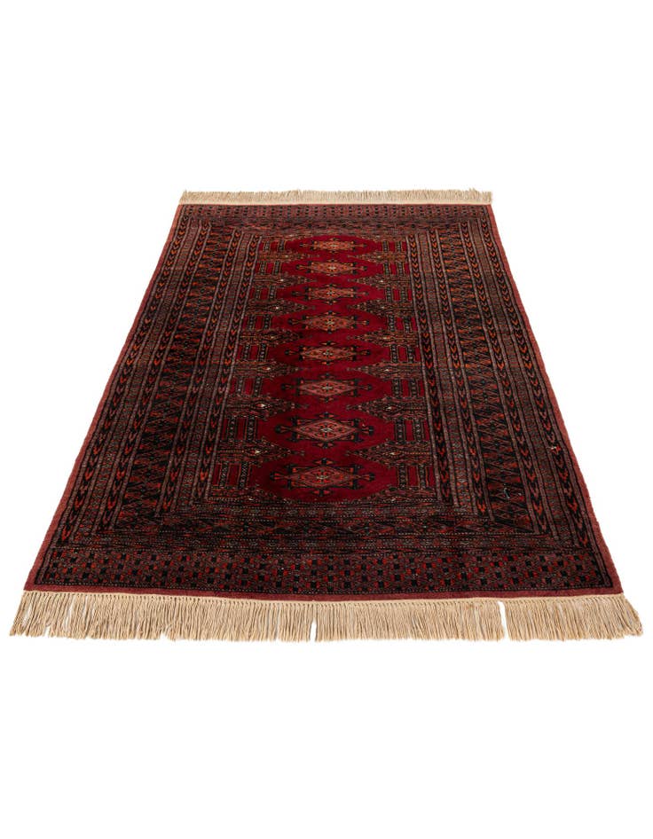 Detail image of 3' 3 x 4' 10 Hand Knotted Torkaman Oriental Wool Rug