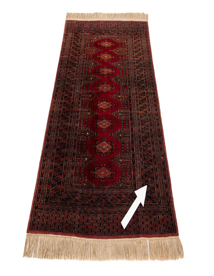 Detail image of 3' 3 x 4' 10 Hand Knotted Torkaman Oriental Wool Rug