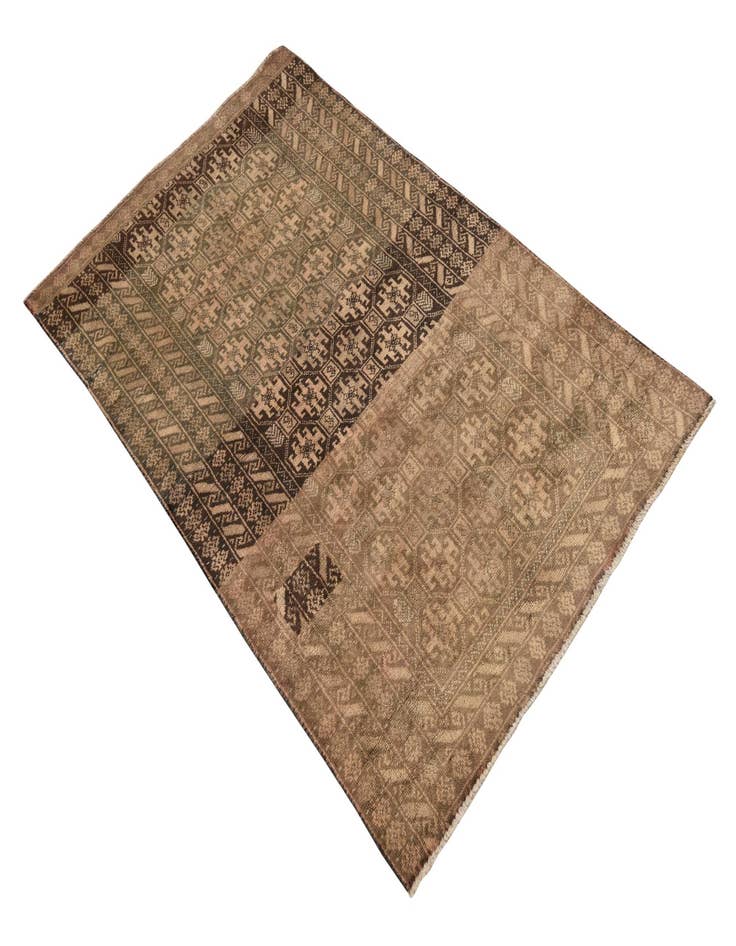 Detail image of  3' x 4' 8  Hand Knotted Ultra Vintage Persian Wool Rug