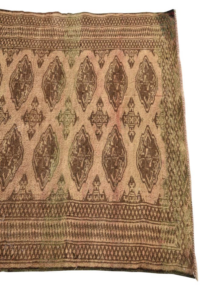 Detail image of  3' 4 x 4' 6  Hand Knotted Ultra Vintage Persian Wool Rug