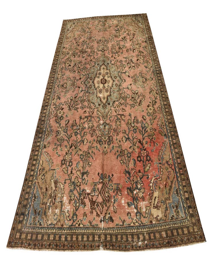 Detail image of  6' 6 x 10'  Hand Knotted Ultra Vintage Persian Wool Rug