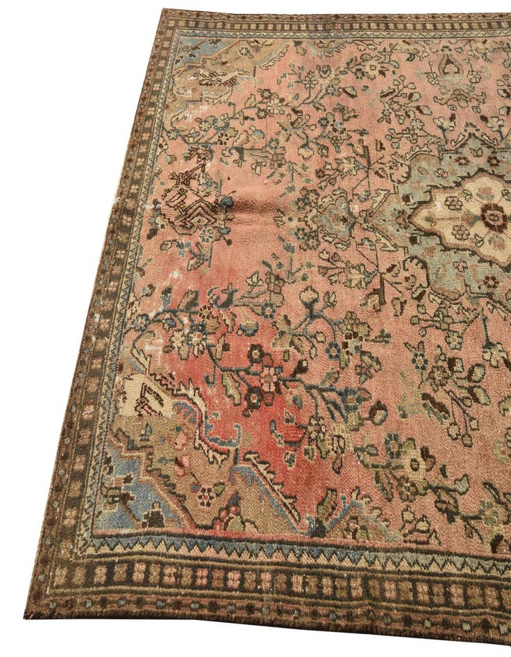 Detail image of  6' 6 x 10'  Hand Knotted Ultra Vintage Persian Wool Rug
