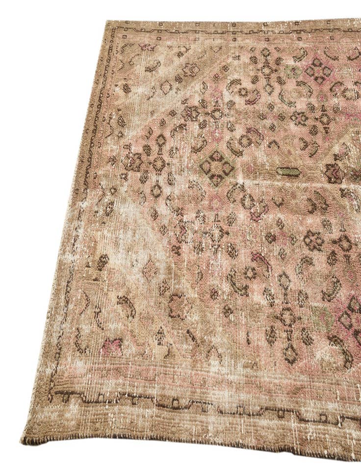 Detail image of  5' 1 x 9'  Hand Knotted Ultra Vintage Persian Wool Rug