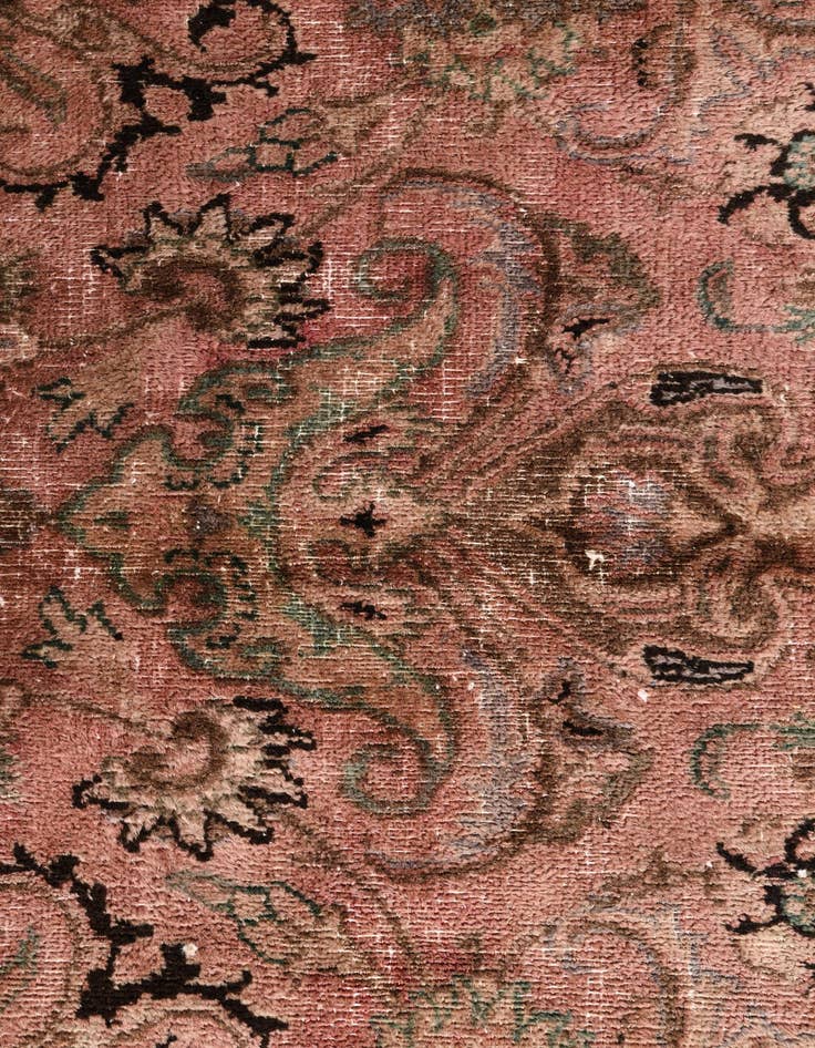 Detail image of  6' 9 x 10'  Hand Knotted Ultra Vintage Persian Wool Rug