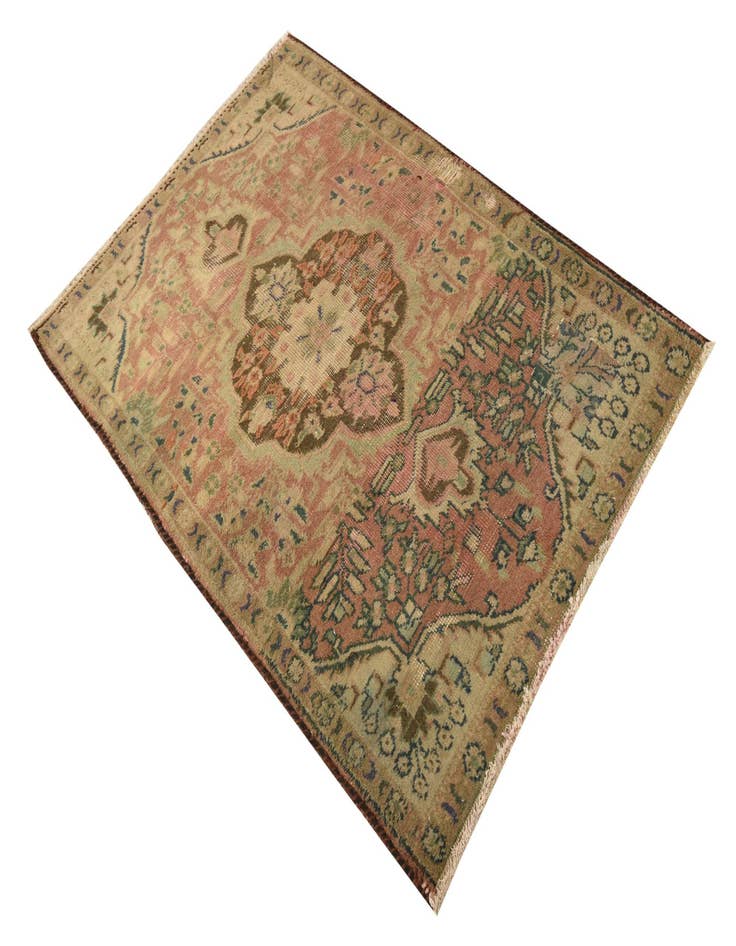 Detail image of  3' 4 x 5'  Hand Knotted Ultra Vintage Persian Wool Rug