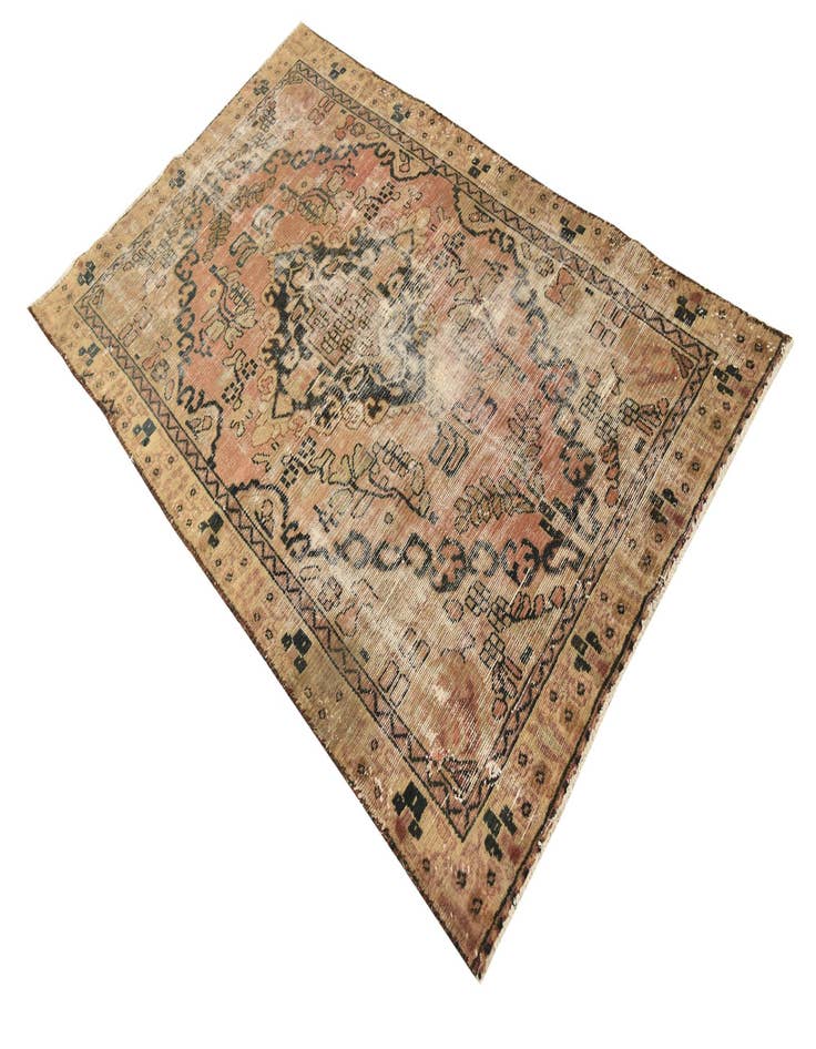 Detail image of  4' x 6' 6  Hand Knotted Ultra Vintage Persian Wool Rug