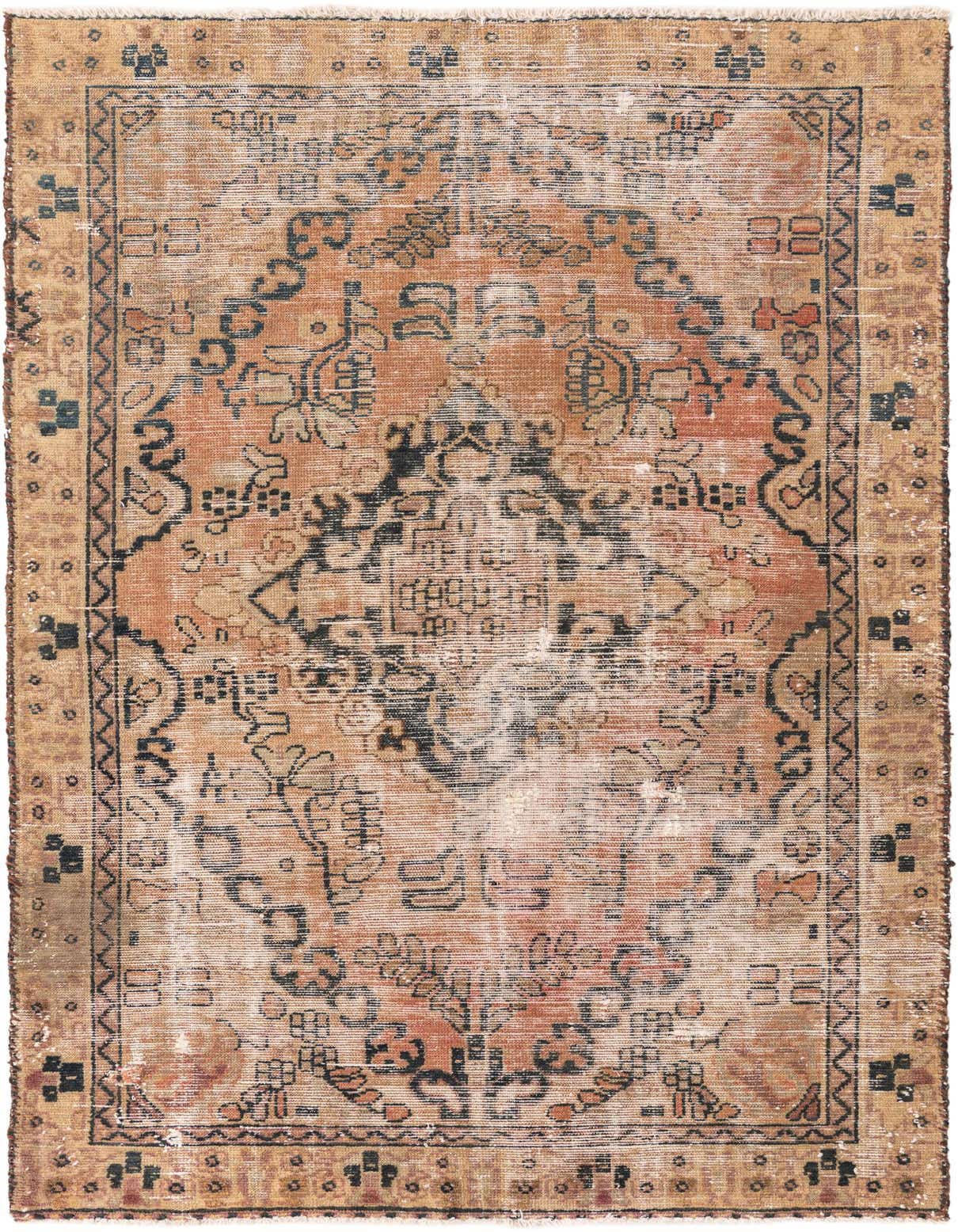 Primary image  4' x 6' 6  Hand Knotted Ultra Vintage Persian Wool Rug