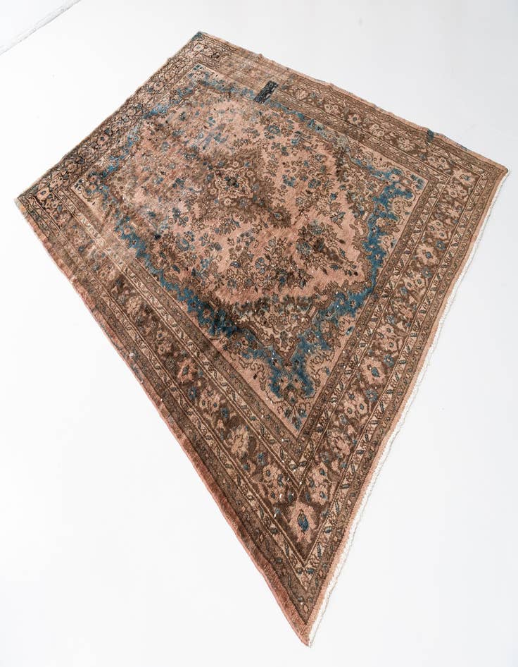 Detail image of  7' 3 x 10' 2  Hand Knotted Ultra Vintage Persian Wool Rug