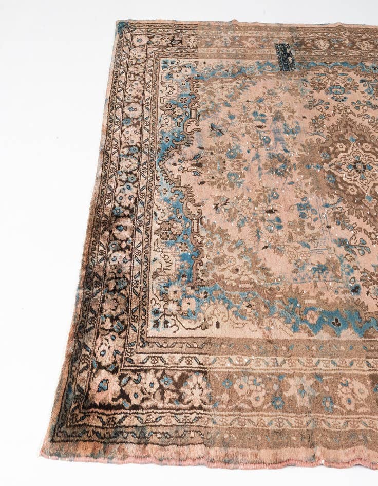 Detail image of  7' 3 x 10' 2  Hand Knotted Ultra Vintage Persian Wool Rug