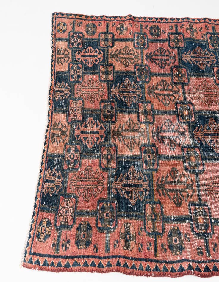 Detail image of  3' 9 x 6' 2  Hand Knotted Ultra Vintage Persian Wool Rug