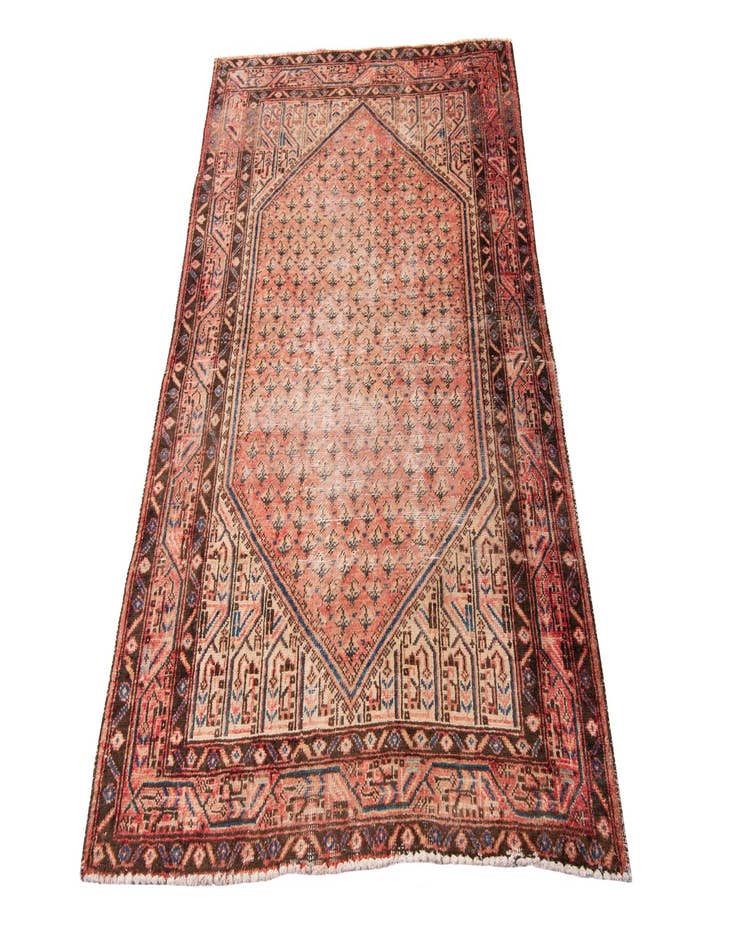 Detail image of  4' 3 x 6' 2  Hand Knotted Ultra Vintage Persian Wool Rug