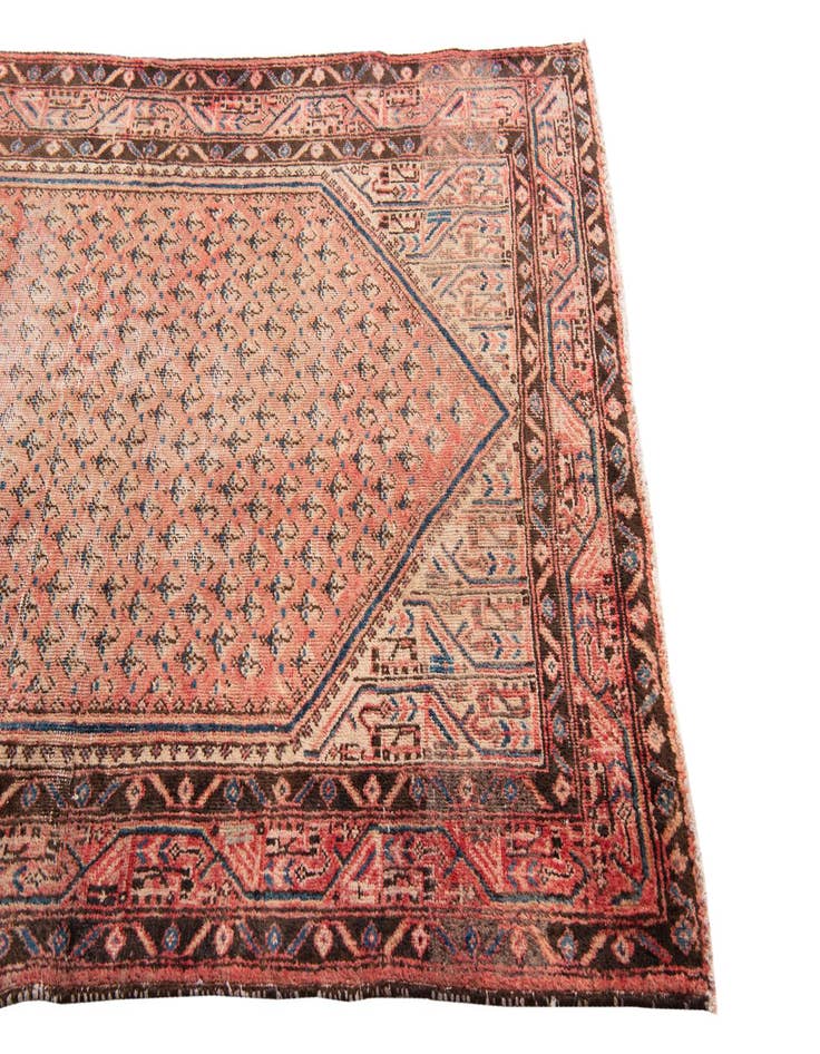 Detail image of  4' 3 x 6' 2  Hand Knotted Ultra Vintage Persian Wool Rug