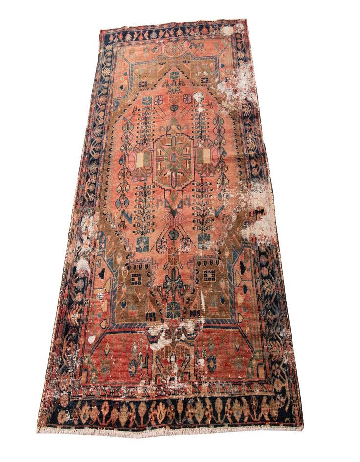 Detail image of  4' 6 x 6' 10  Hand Knotted Ultra Vintage Persian Wool Rug