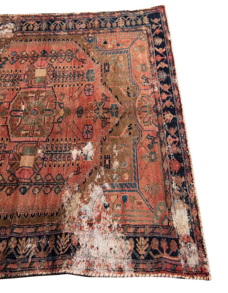 Detail image of  4' 6 x 6' 10  Hand Knotted Ultra Vintage Persian Wool Rug