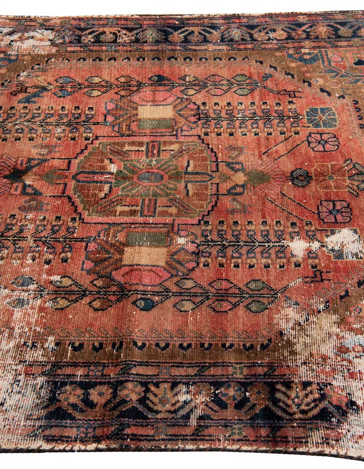 Detail image of  4' 6 x 6' 10  Hand Knotted Ultra Vintage Persian Wool Rug