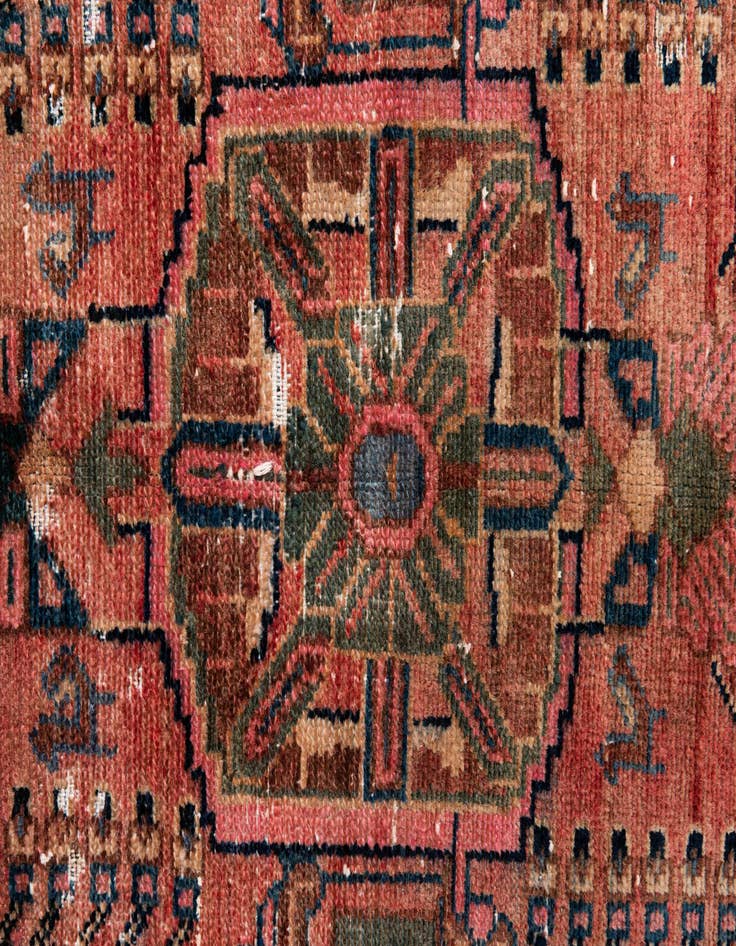 Detail image of  4' 6 x 6' 10  Hand Knotted Ultra Vintage Persian Wool Rug