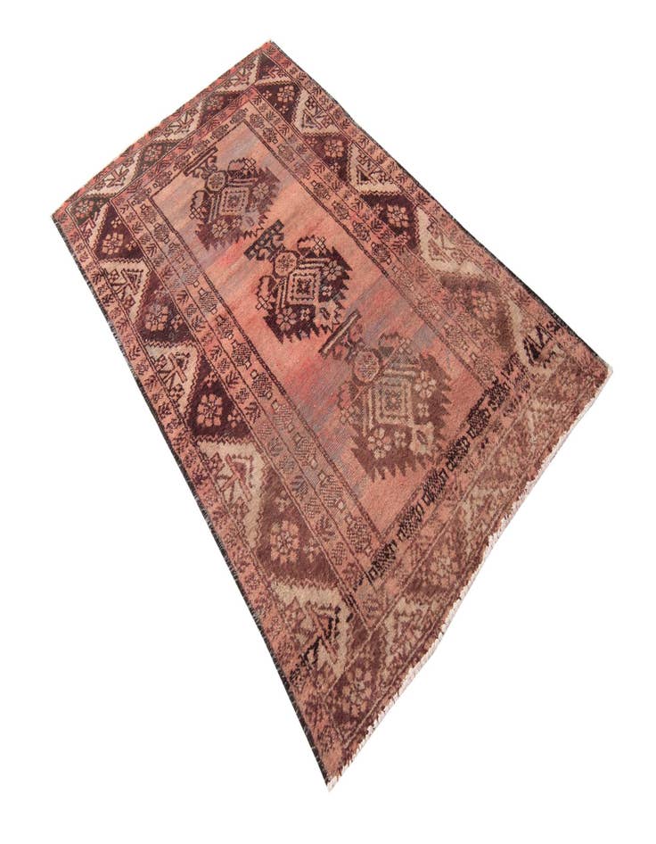 Detail image of  4' 3 x 6' 8  Hand Knotted Ultra Vintage Persian Wool Rug