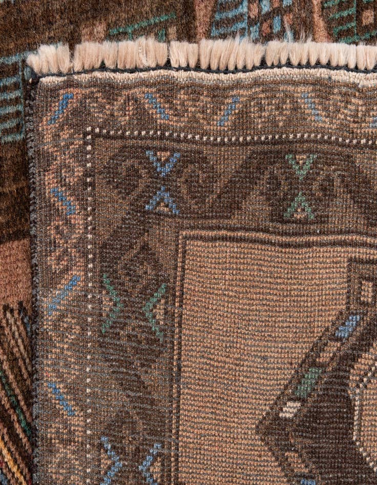 Detail image of  3' 9 x 6' 3  Hand Knotted Ultra Vintage Persian Wool Rug