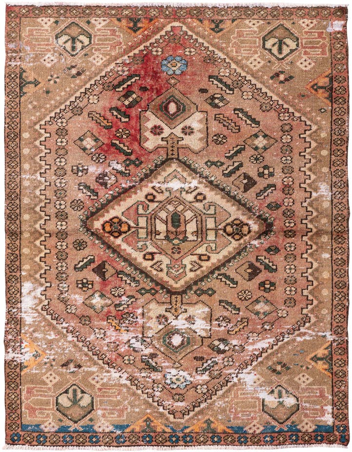  3' 9 x 5' 10  Hand Knotted Ultra Vintage Persian W...