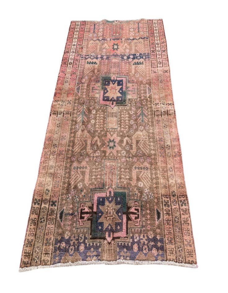 Detail image of  4' 1 x 5' 10  Hand Knotted Ultra Vintage Persian Wool Rug