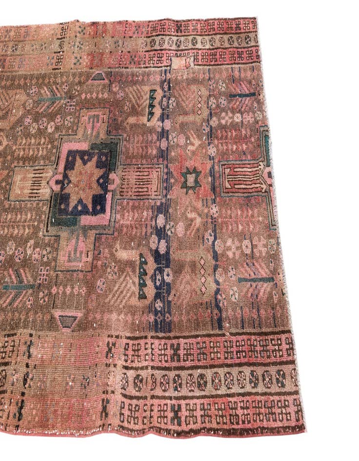 Detail image of  4' 1 x 5' 10  Hand Knotted Ultra Vintage Persian Wool Rug