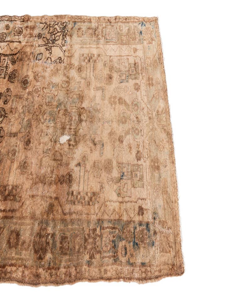 Detail image of  3' 9 x 4' 10  Hand Knotted Ultra Vintage Persian Wool Rug