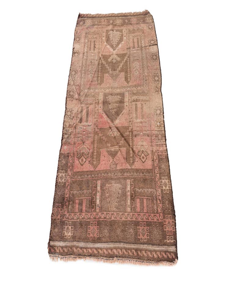 Detail image of  2' 10 x 4' 9  Hand Knotted Ultra Vintage Persian Wool Rug