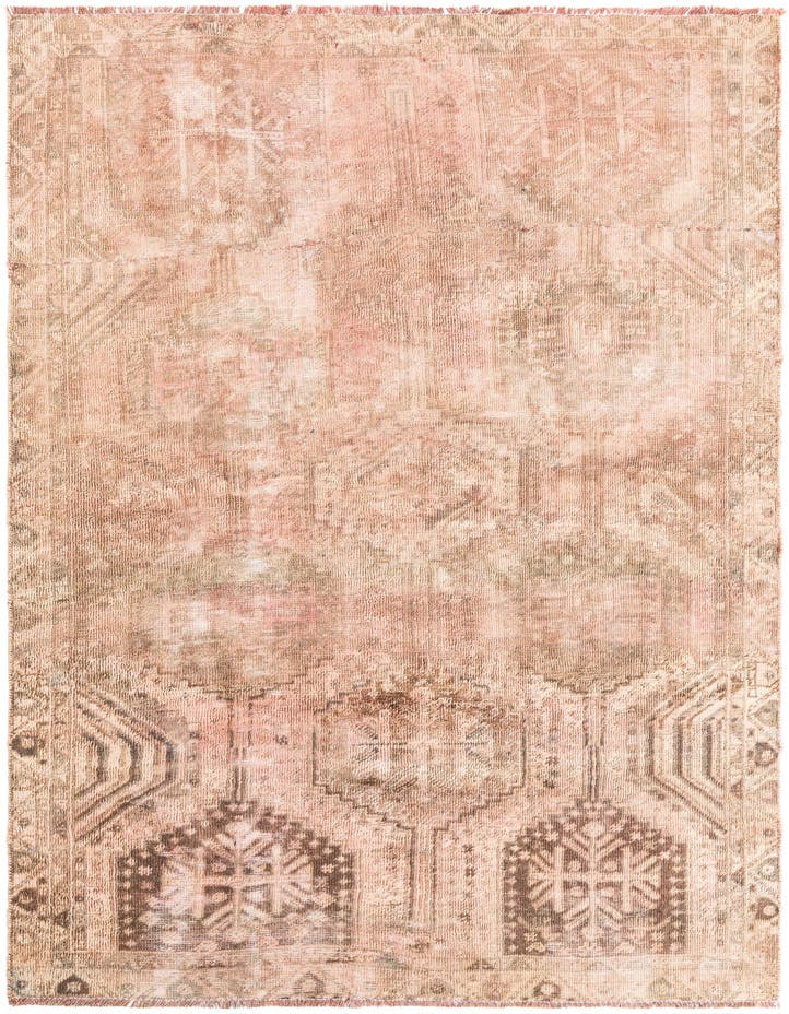  4' 7 x 6' 5  Hand Knotted Ultra Vintage Persian W...