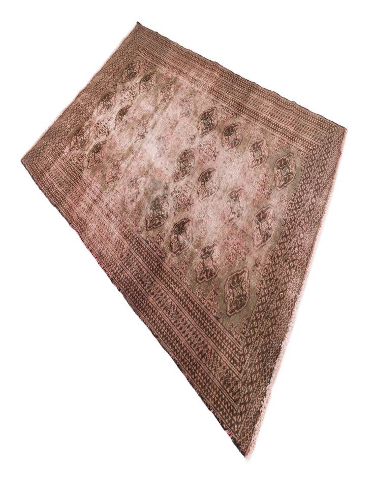 Detail image of  4' 2 x 6' 2  Hand Knotted Ultra Vintage Persian Wool Rug