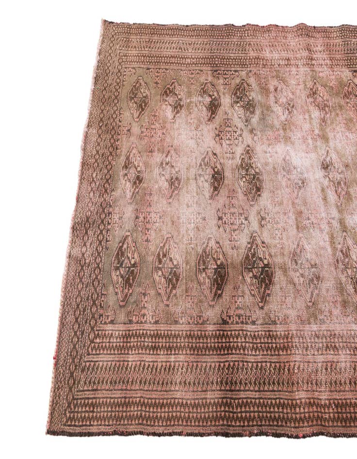 Detail image of  4' 2 x 6' 2  Hand Knotted Ultra Vintage Persian Wool Rug