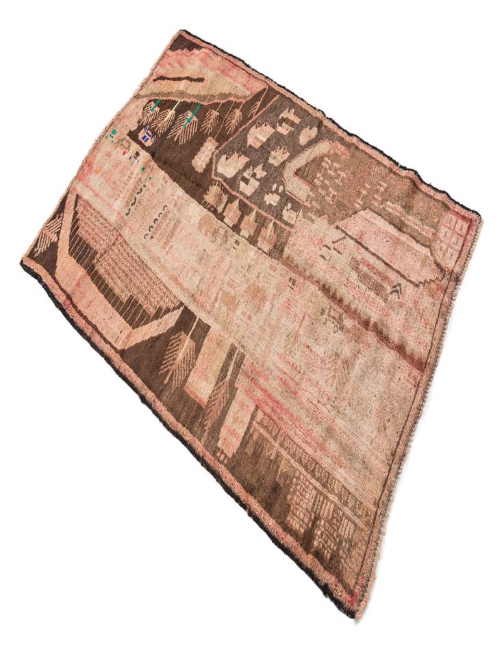 Detail image of  3' x 4' 6  Hand Knotted Ultra Vintage Persian Wool Rug