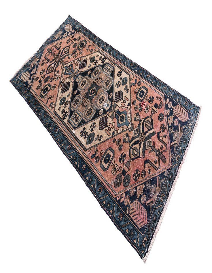 Detail image of  3' 1 x 6'  Hand Knotted Ultra Vintage Persian Wool Rug