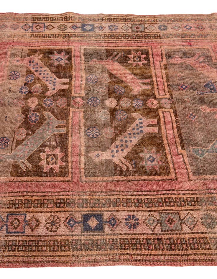 Detail image of  4' 2 x 6' 1  Hand Knotted Ultra Vintage Persian Wool Rug