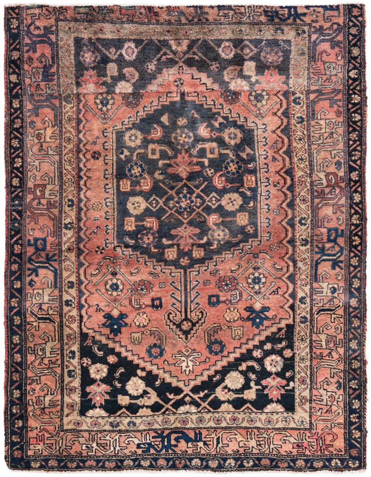  4' 3 x 6' 1  Hand Knotted Ultra Vintage Persian W...