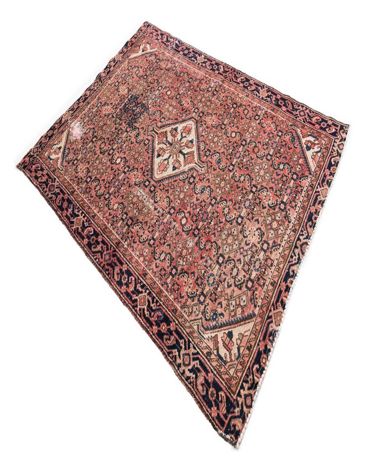 Detail image of  4' 7 x 6' 2  Hand Knotted Ultra Vintage Persian Wool Rug