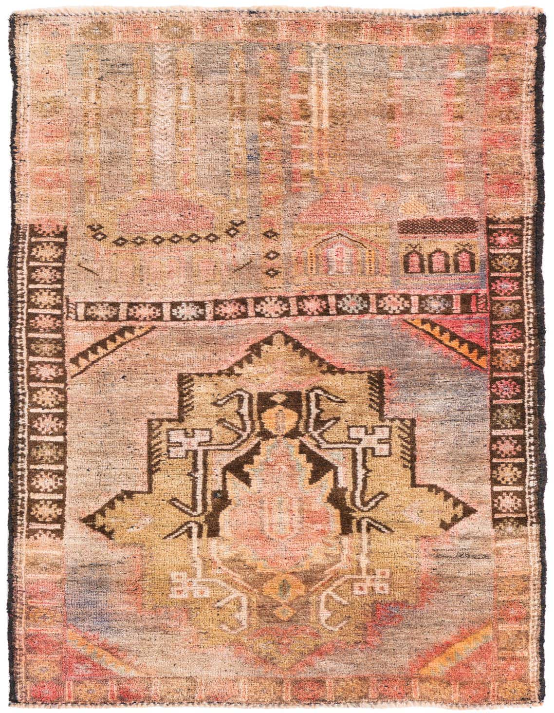 Primary image  2' 8 x 4' 8  Hand Knotted Ultra Vintage Persian Wool Rug