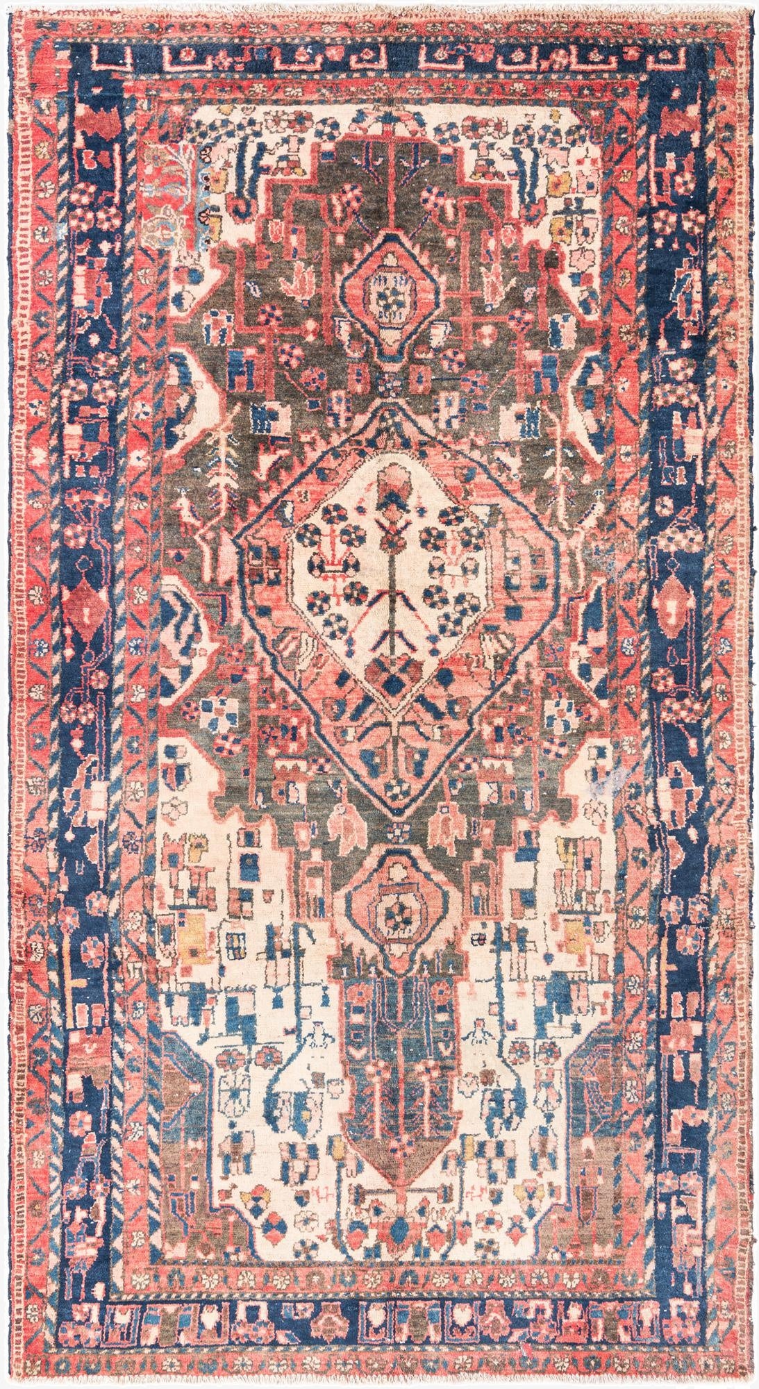  5' 3 x 9' 1  Hand Knotted Ultra Vintage Persian Wool Rug