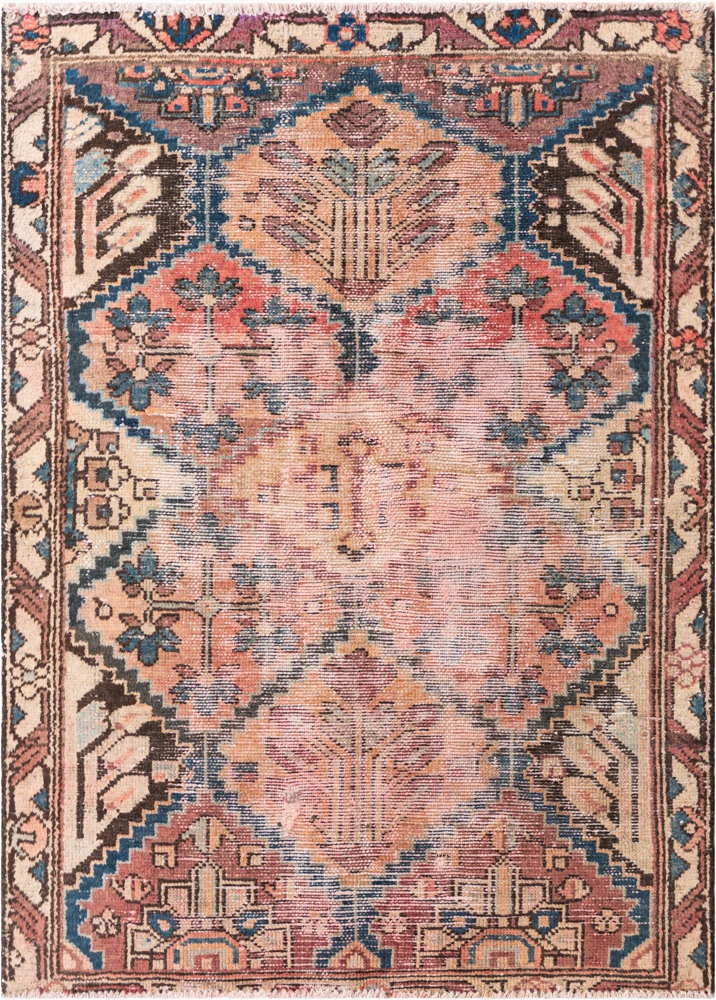  3' 5 x 4' 8  Hand Knotted Ultra Vintage Persian Wool Rug