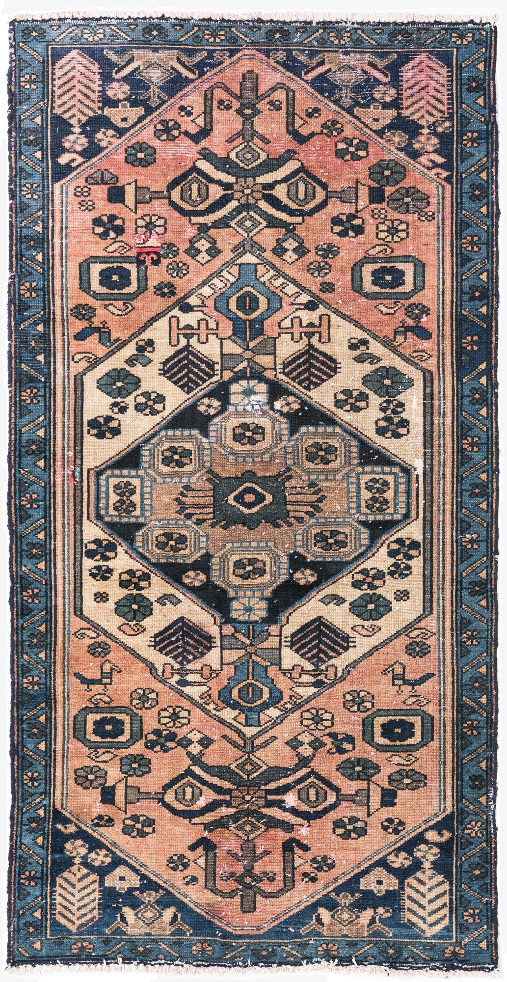  3' 1 x 6'  Hand Knotted Ultra Vintage Persian Wool Rug