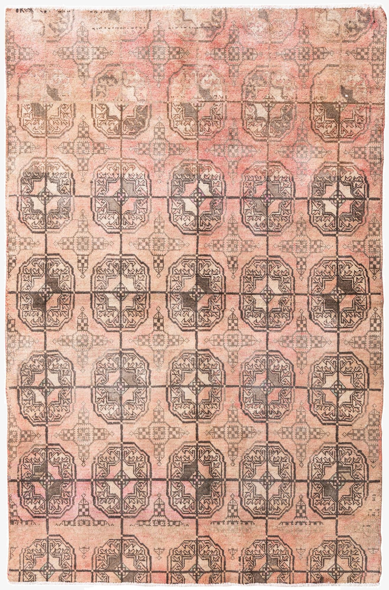  4' 6 x 6' 8  Hand Knotted Ultra Vintage Persian Wool Rug