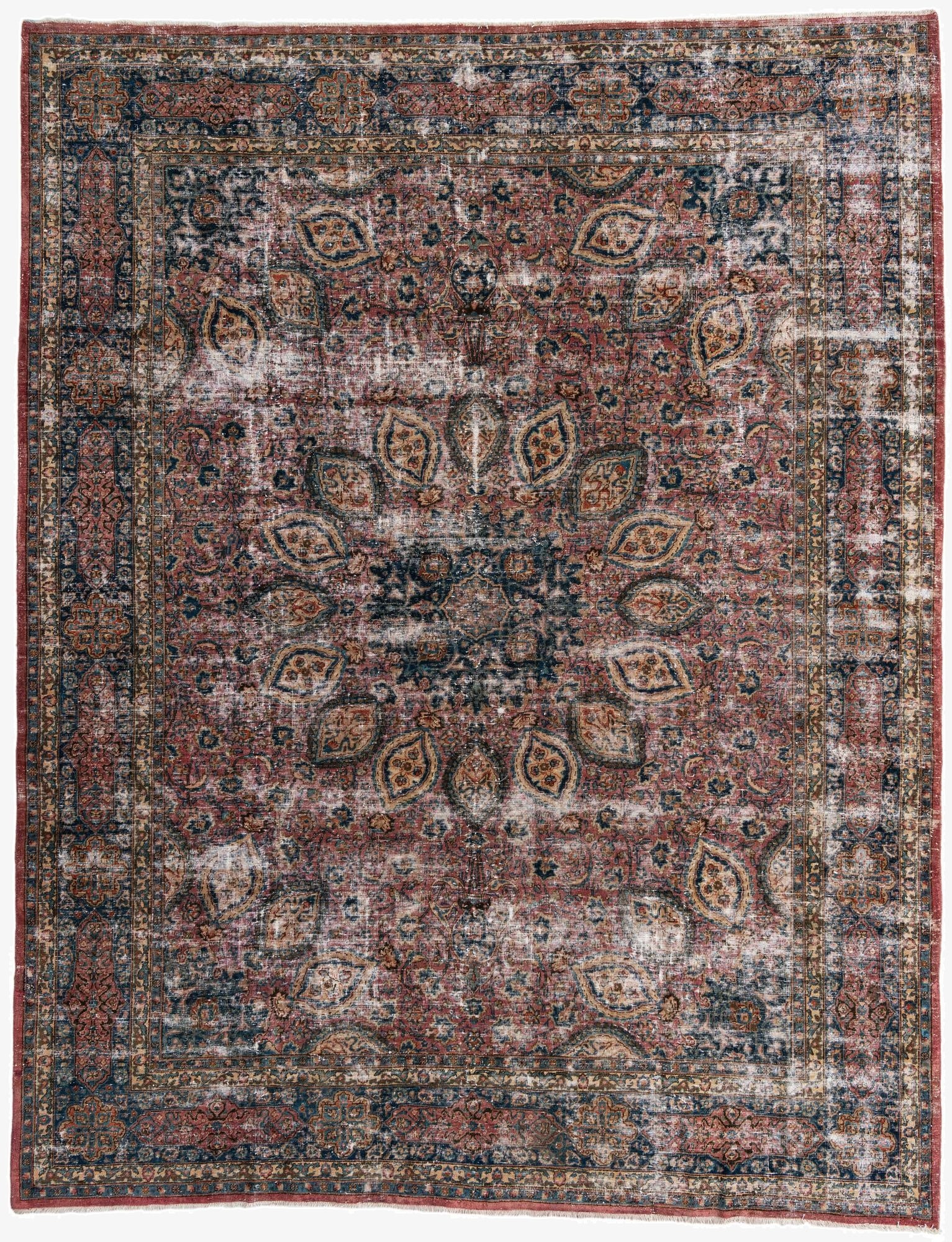  9' 6 x 12'  Hand Knotted Ultra Vintage Persian Wool Rug