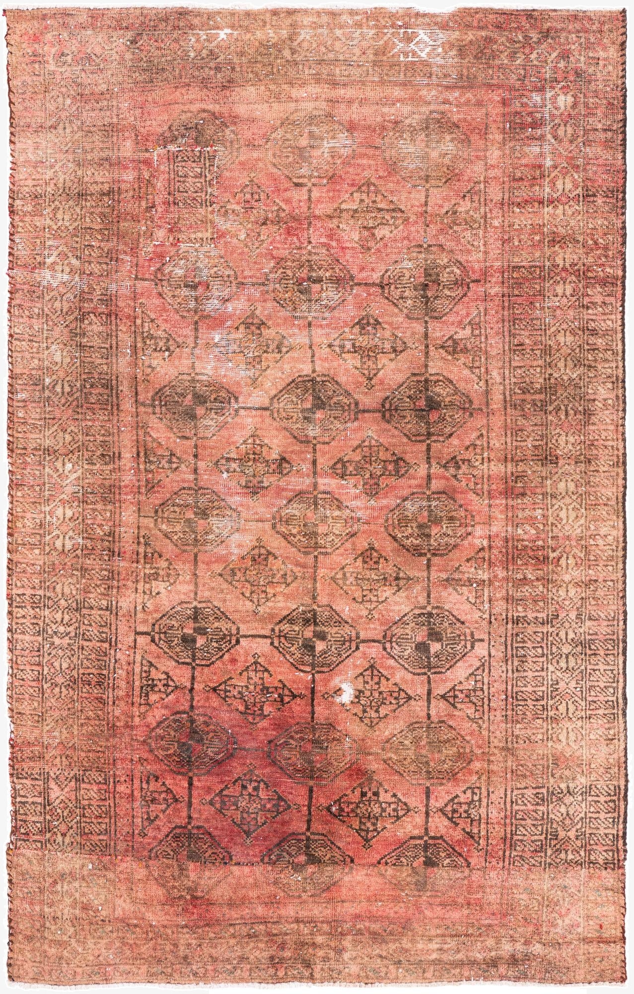  3' 7 x 5' 6  Hand Knotted Ultra Vintage Persian Wool Rug