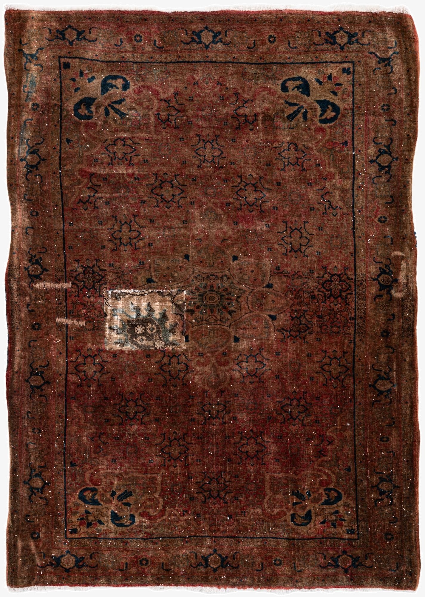  3' 7 x 5'  Hand Knotted Ultra Vintage Persian Wool Rug