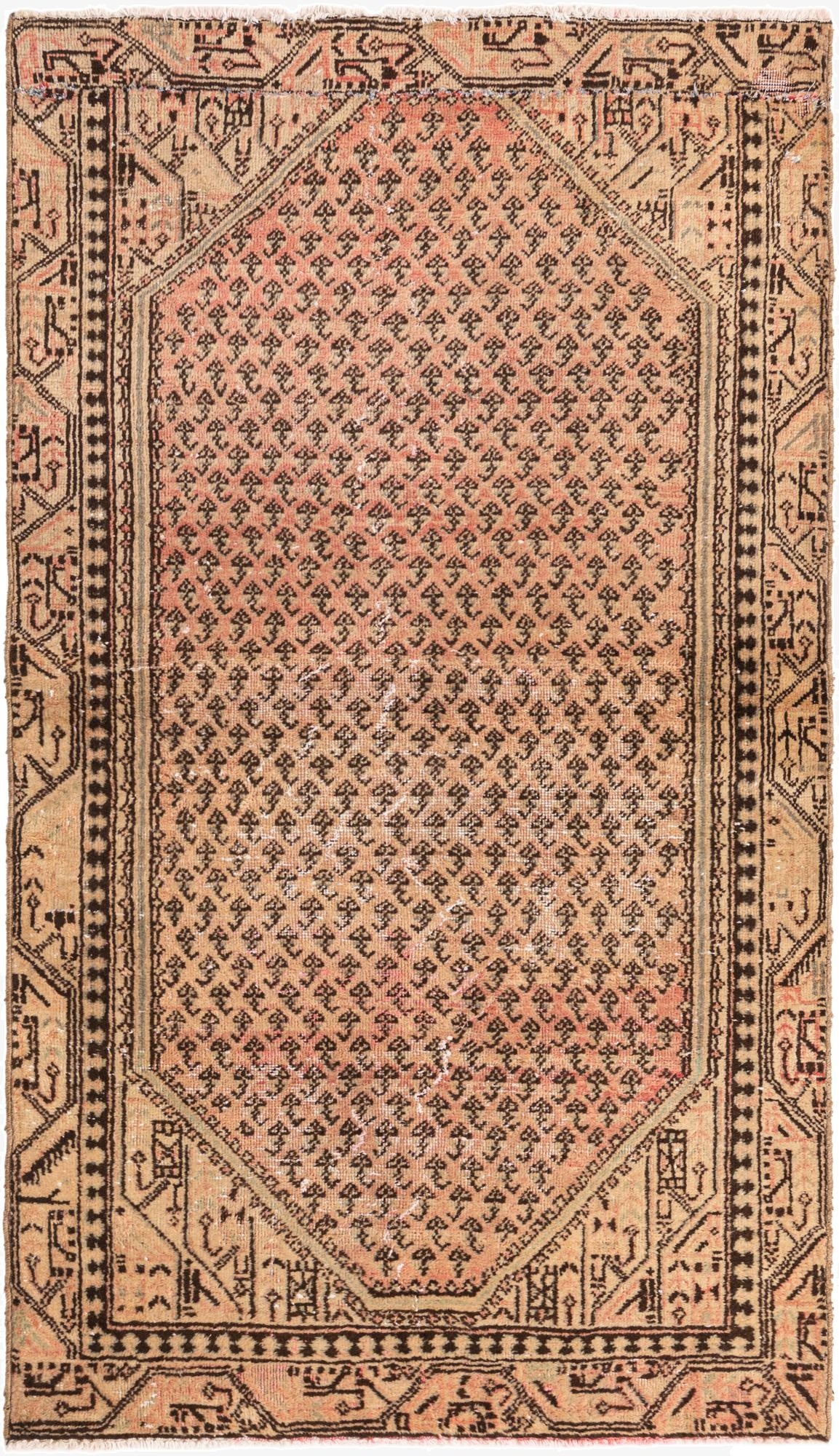  3' 8 x 6' 5  Hand Knotted Ultra Vintage Persian Wool Rug