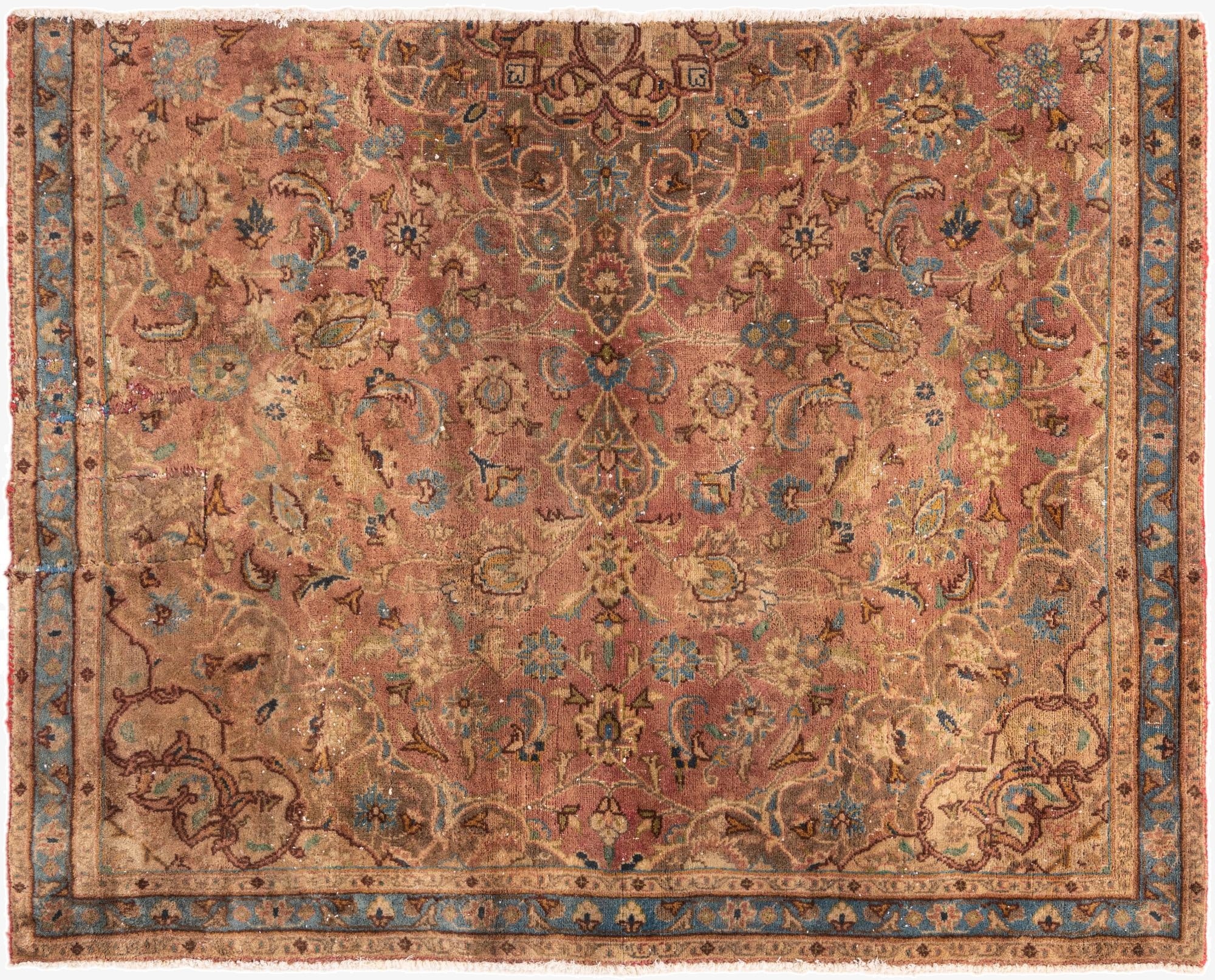  3' 9 x 4' 8  Hand Knotted Ultra Vintage Persian Wool Rug